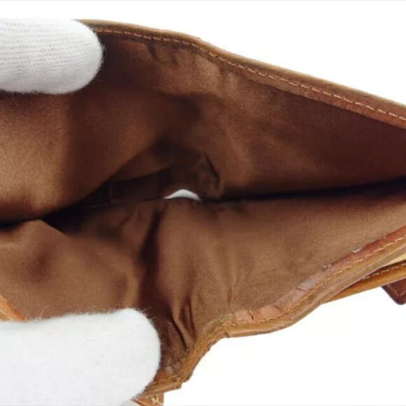 CELINE Bi -fold Wallet Macadam Beige PVC x Leather Authentic USED - Picture 5 of 11